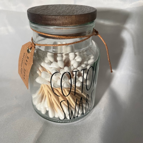 Rae Dunn Cotton Balls & Cotton Swabs Glass Storage Jars - Picture 5 of 7